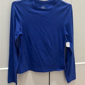 GAP Women's Vibrant Blue Long Sleeve Tee